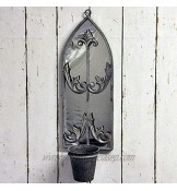 EliteKoopers 1 miroir mural en métal rouillé avec pot de fleurs pour décoration de la maison